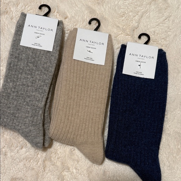 Ann Taylor Accessories - Ann Taylor Women’s Casual Socks - Gray, Beige, and Navy. Set of 3 great deal